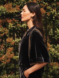 NRBY Leena Velvet Top - view 2, Carbon