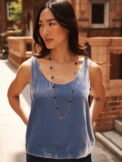 NRBY Violet Velvet Vest Top, Chambray
