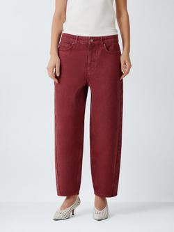 AND/OR Barrel Leg Jeans, Burgundy, Burgundy