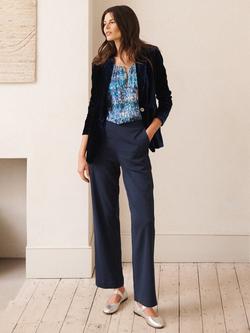 NRBY Thea Stretch Tailored Trousers, Navy, Navy