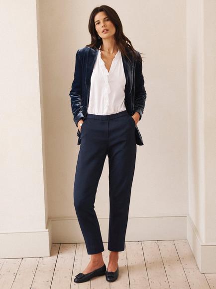 NRBY Imogen Stretch Tailored Trousers, Navy, Navy