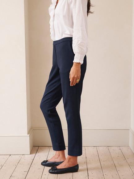 NRBY Imogen Stretch Tailored Trousers, Navy - view 2, Navy