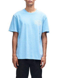 Deus ex Machina Shield Dyed T-Shirt, Blue, Bonnie Blue