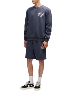 Deus ex Machina Shield Logo Garment Dyed Cotton Sweatshirt, Mechanic Blue - view 2, Mechanic Blue