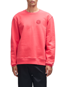 Deus ex Machina Pill Logo Cotton Crew Neck Sweatshirt, Melon Red, Melon Red
