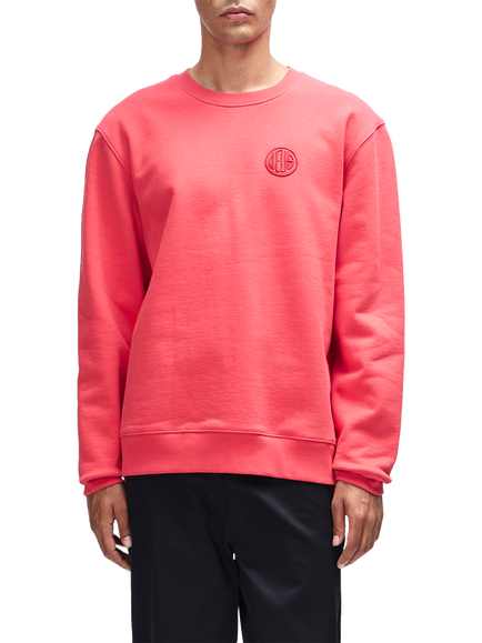 Deus ex Machina Pill Logo Cotton Crew Neck Sweatshirt, Melon Red, Melon Red