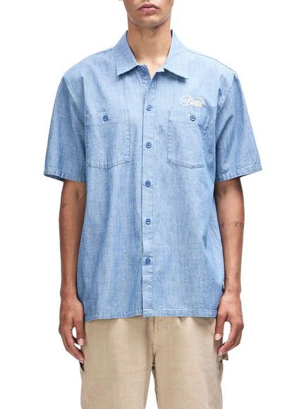 Deus ex Machina Chambray Shirt, Mid Indigo, Mid Indigo