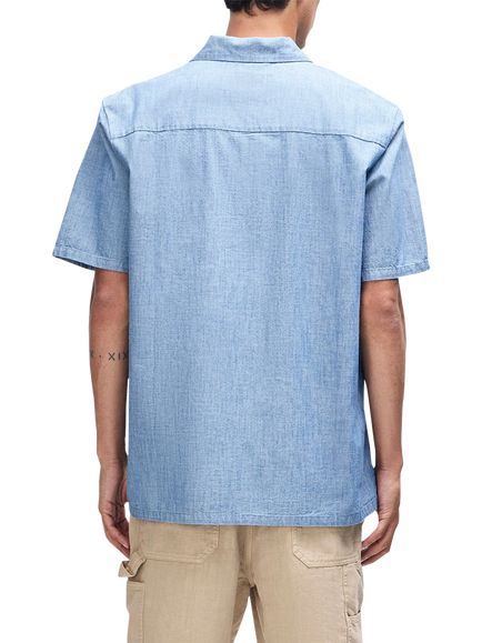 Deus ex Machina Chambray Shirt, Mid Indigo - view 2, Mid Indigo