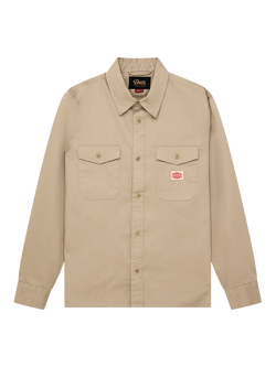 Deus ex Machina Cotton Blend Regular Fit Work Shirt, Khaki, Khaki