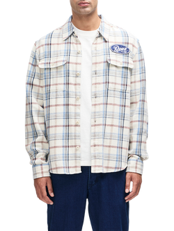 Deus ex Machina Vacay Cotton Regular Fit Check Chambray Shirt, Natural, Natural