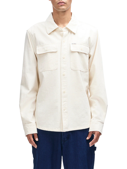 Deus ex Machina Vacay Cotton Regular Fit Check Chambray Shirt, Natural, Natural