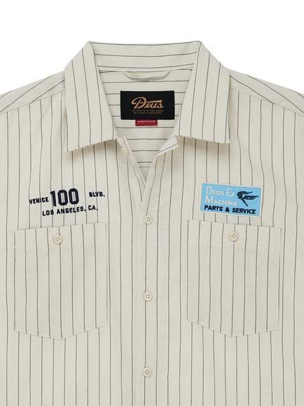 Deus ex Machina Striped Shirt, Dirty White - view 2, Dirty White