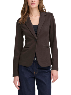ICHI Kate Jacquard Blazer, Black Brown, Black Brown