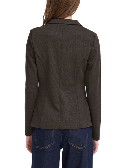ICHI Kate Jacquard Blazer, Black Brown - view 2, Black Brown