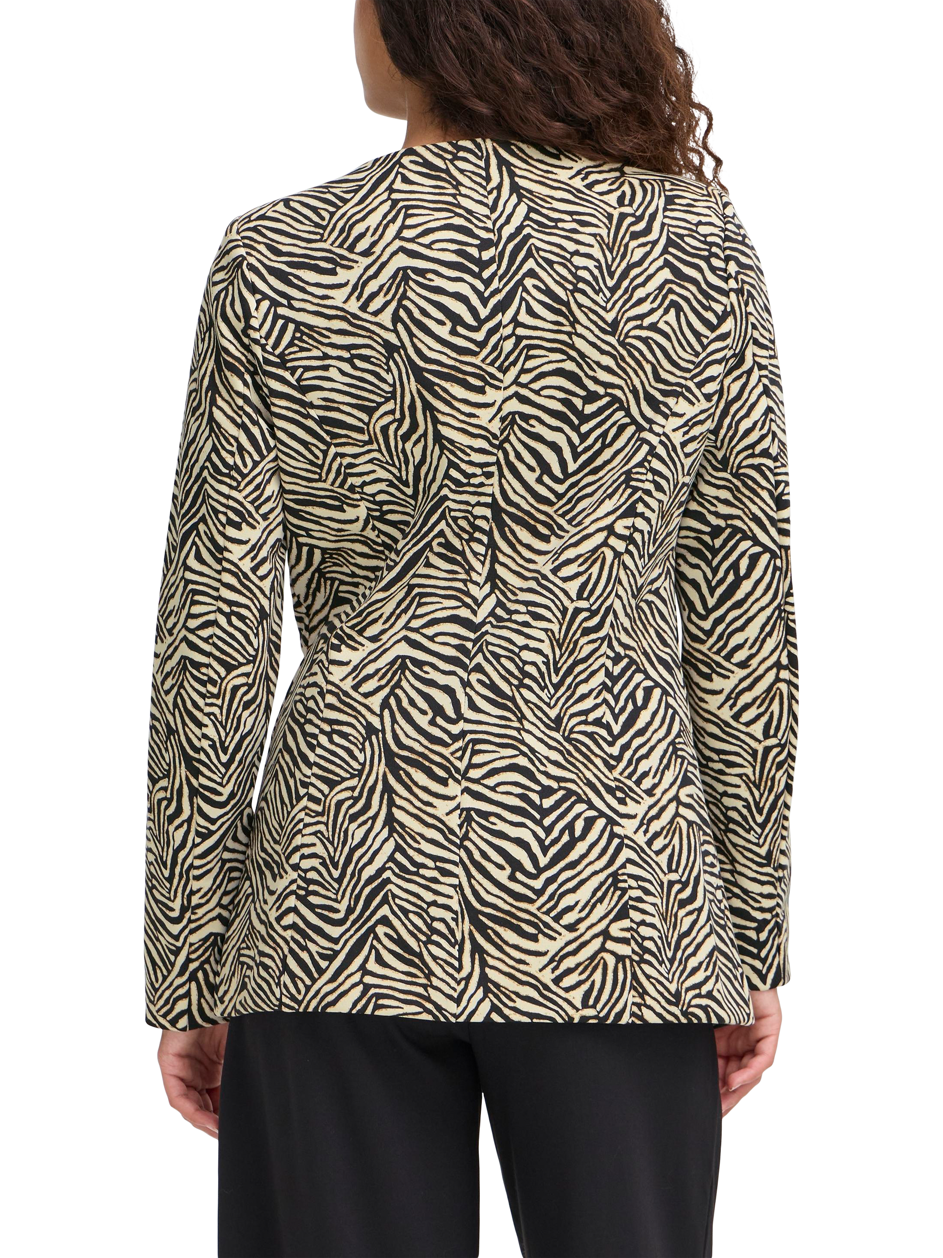 Product image 2 of 7, which shows ICHI Kate Zebra Print Blazer, Multi, XS