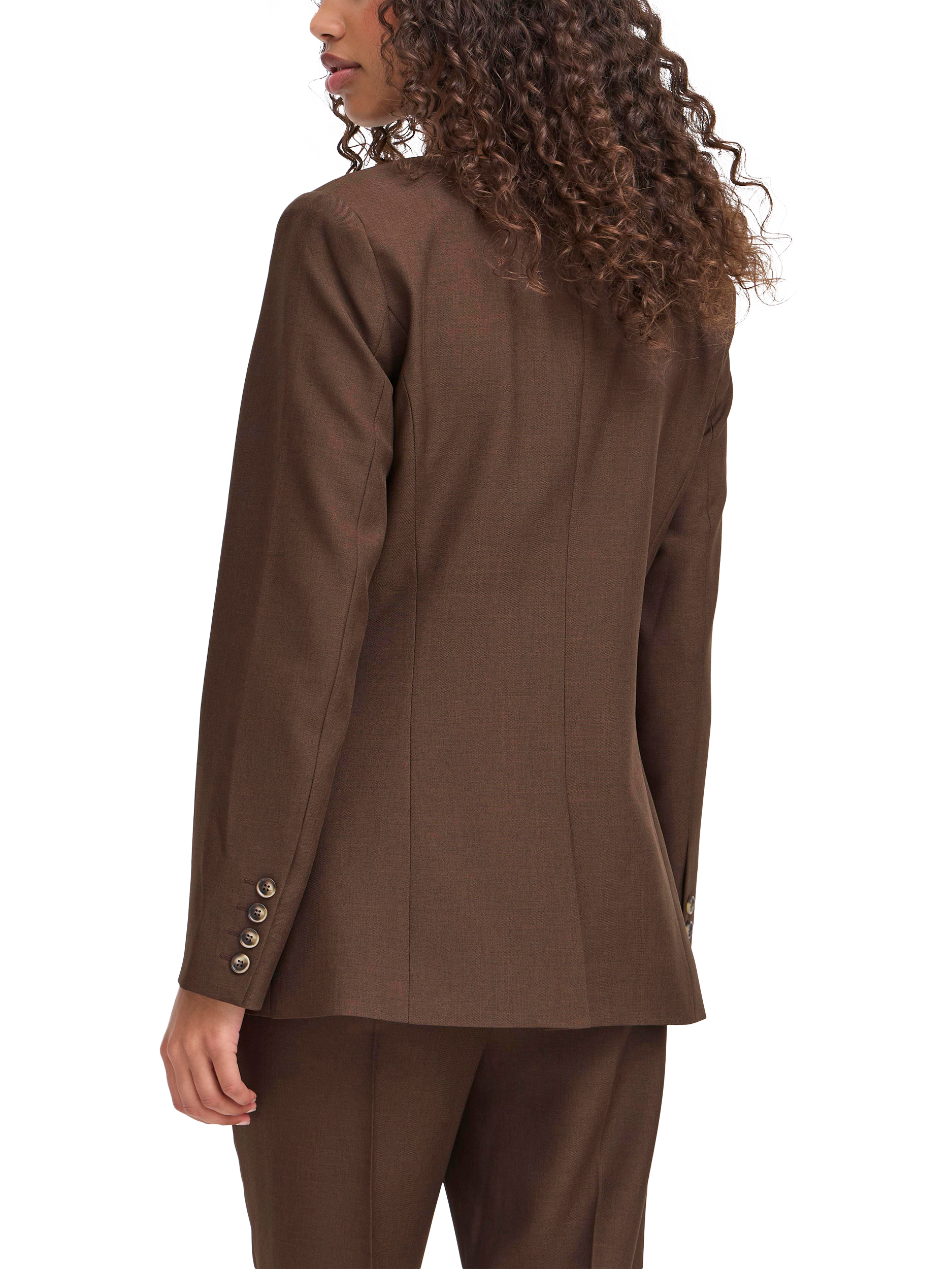 Product image 2 of 7, which shows ICHI Lexi Single Breasted Blazer, Coffee Bean Melange, 10