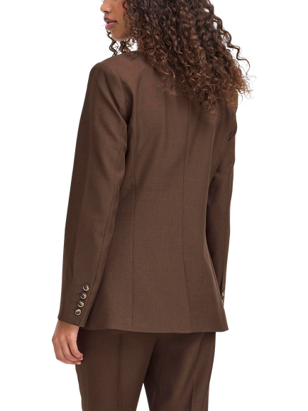 ICHI Lexi Single Breasted Blazer, Coffee Bean Melange - view 2, Coffee Bean Melange