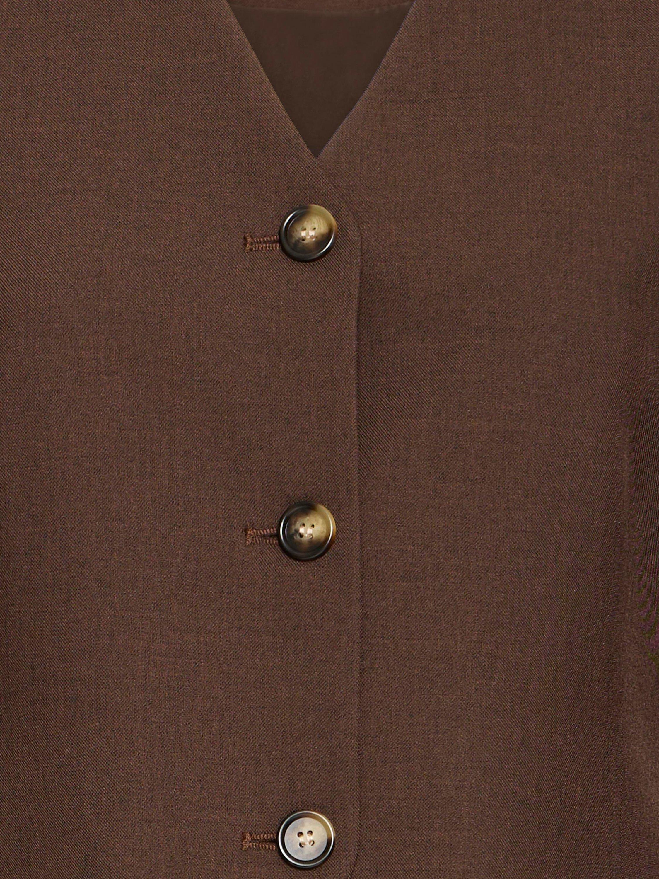 Product image 7 of 7, which shows ICHI Lexi Single Breasted Blazer, Coffee Bean Melange, 10