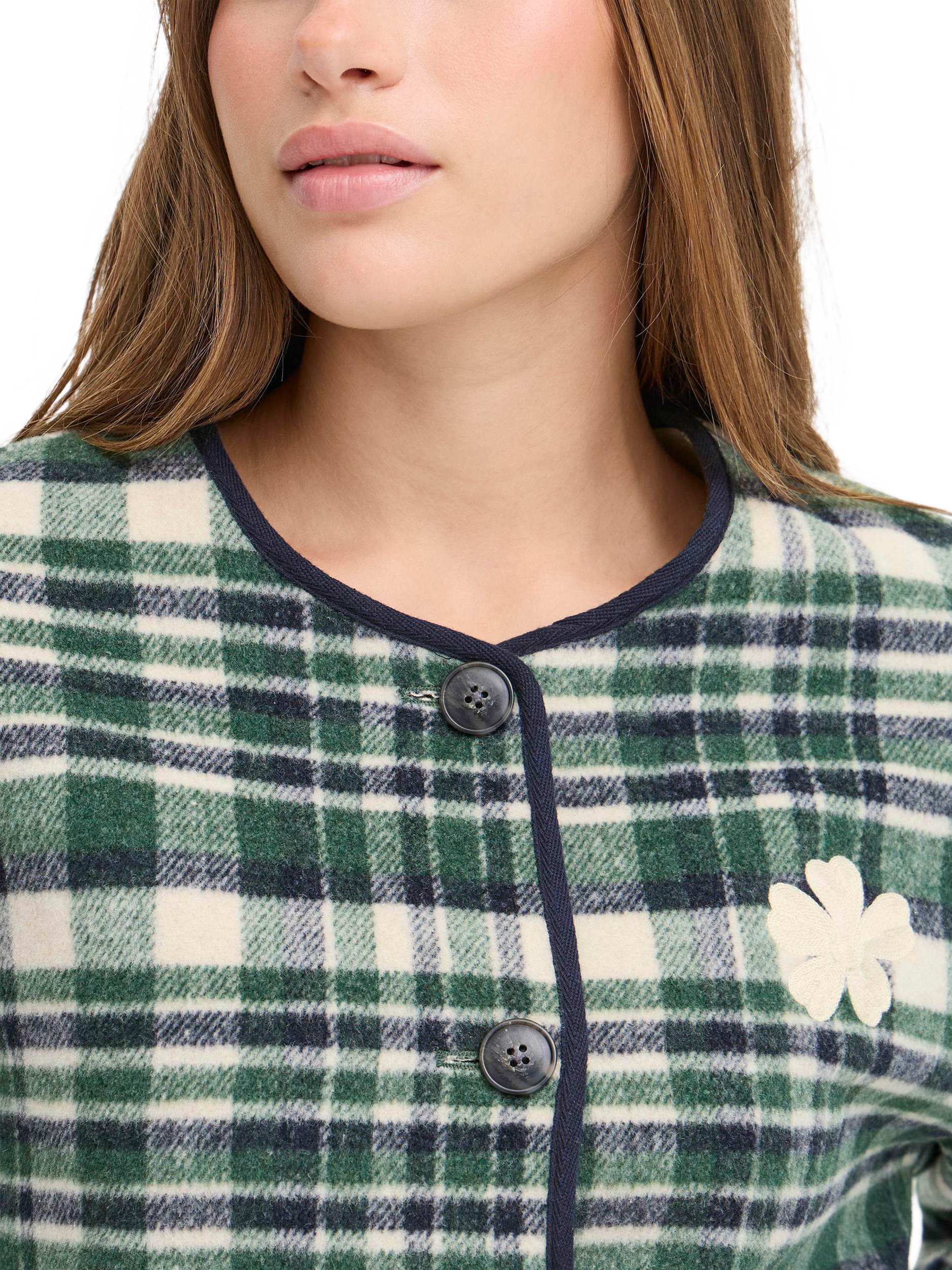 Product image 4 of 7, which shows ICHI Johanna Check Jacket, Pineneedle, 8