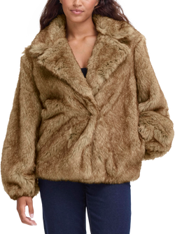 ICHI Fazoca Faux Fur Jacket, Fury Brown Melange, Fury Brown Melange