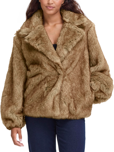 ICHI Fazoca Faux Fur Jacket, Fury Brown Melange, Fury Brown Melange