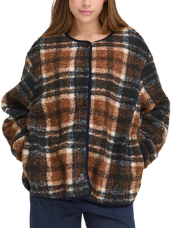 ICHI Kolira Check Jacket, Dark Navy/Multi, Dark Navy/Multi