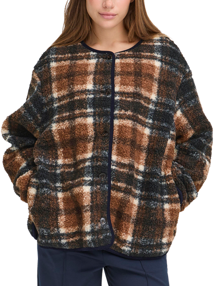 ICHI Kolira Check Jacket, Dark Navy/Multi, Dark Navy/Multi