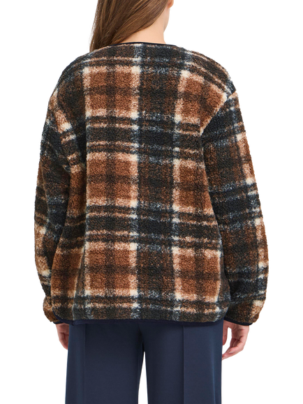 ICHI Kolira Check Jacket, Dark Navy/Multi - view 2, Dark Navy/Multi