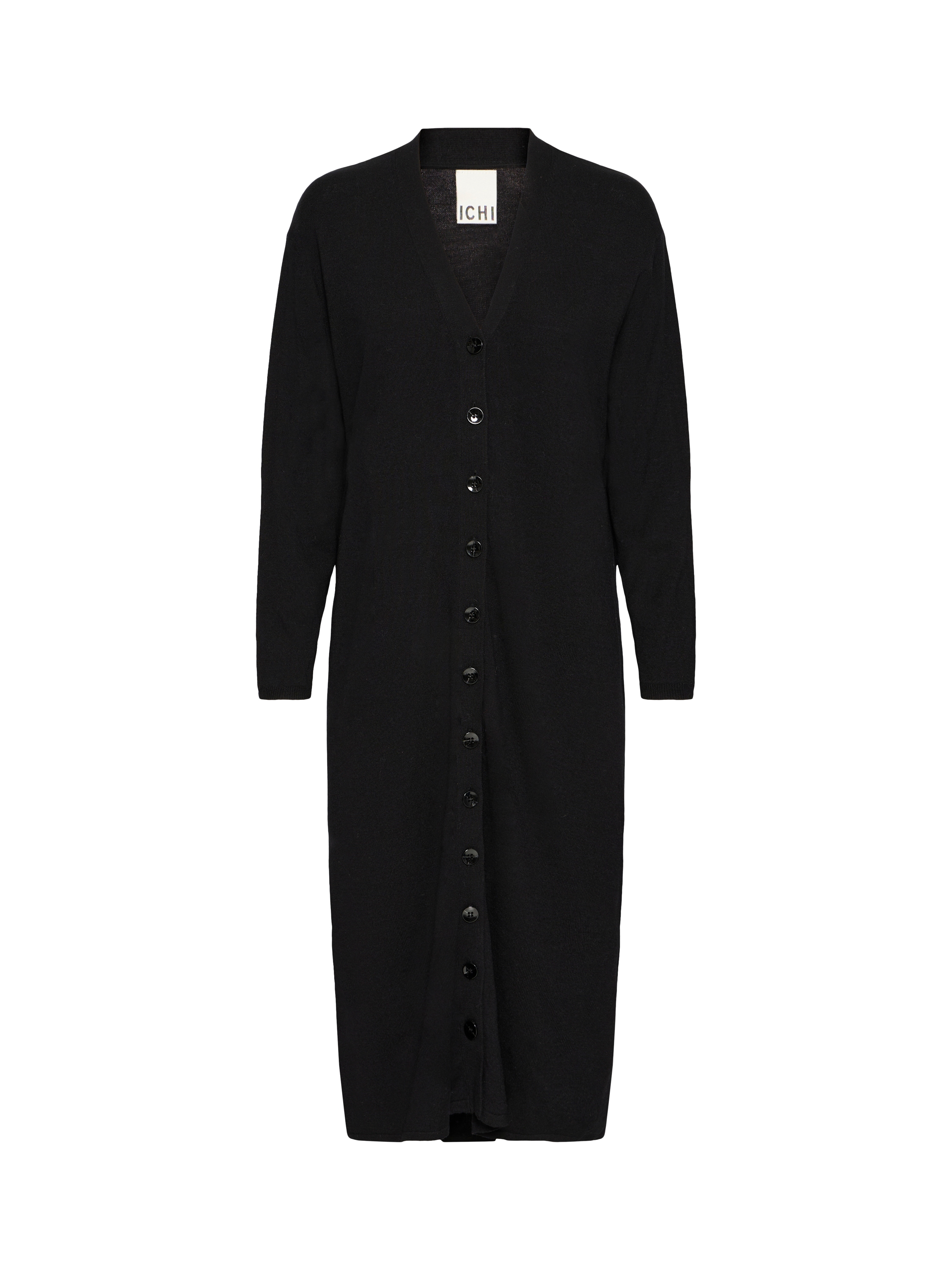 Product image 5 of 7, which shows ICHI Boston Shirt Midi Dress, Black, XS