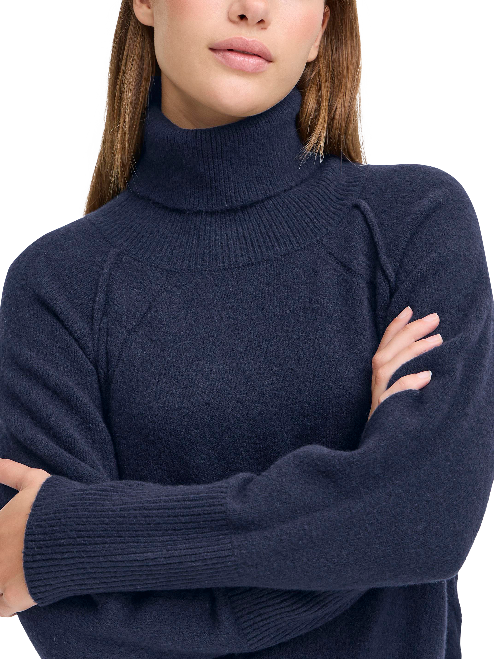 Product image 4 of 7, which shows ICHI Dasila Roll Neck Jumper Dress, Total Eclipse, XS