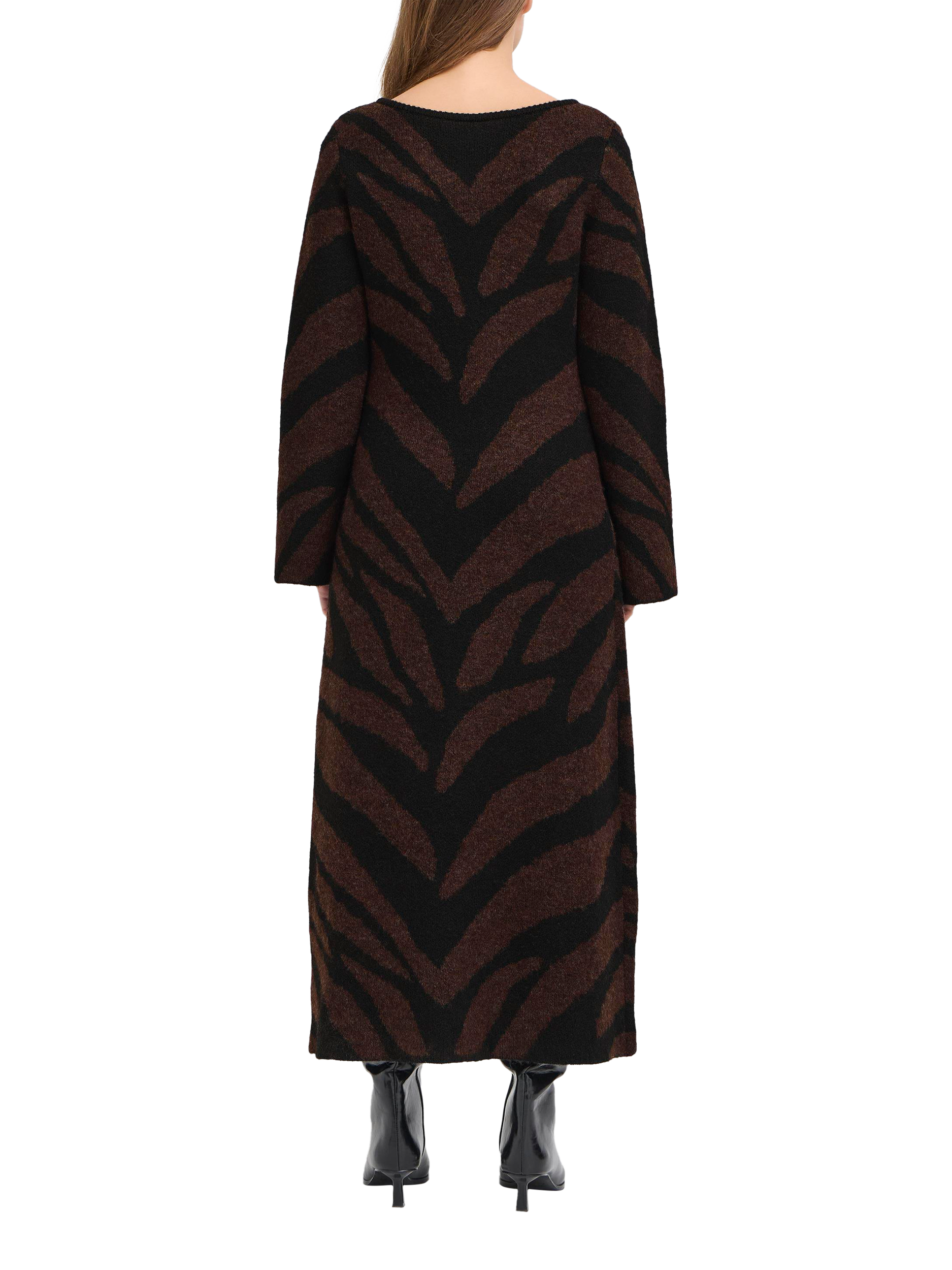 Product image 2 of 7, which shows ICHI Kamora Abstract Jumper Dress, Black, XS