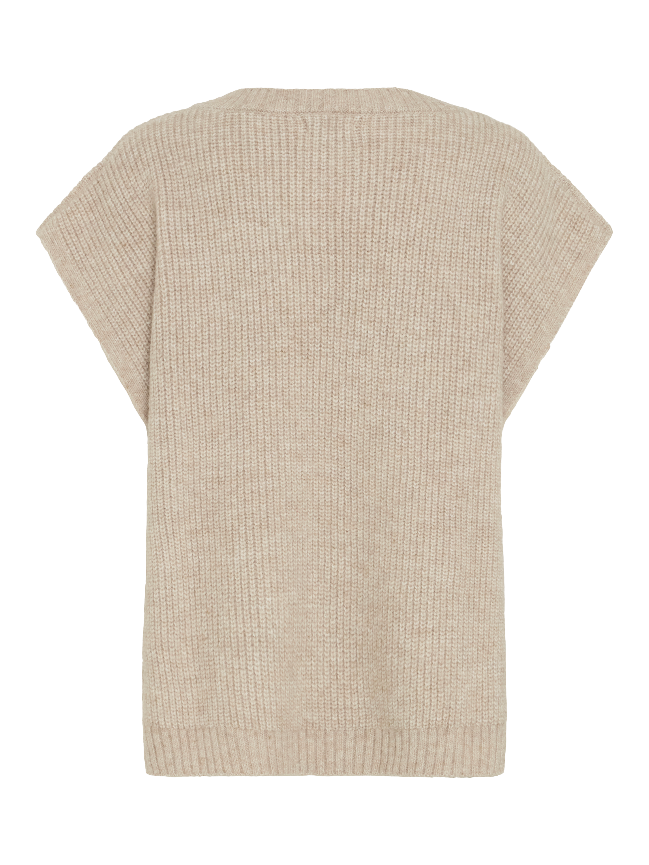 Product image 2 of 4, which shows ICHI Maja Textured Knit Top, Light Grey Melange, One Size