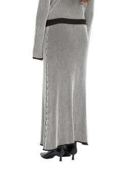 ICHI Danuta Knitted Midi Skirt, Black - view 2, Black