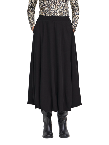ICHI Lirina Midi Skirt, Black, Black
