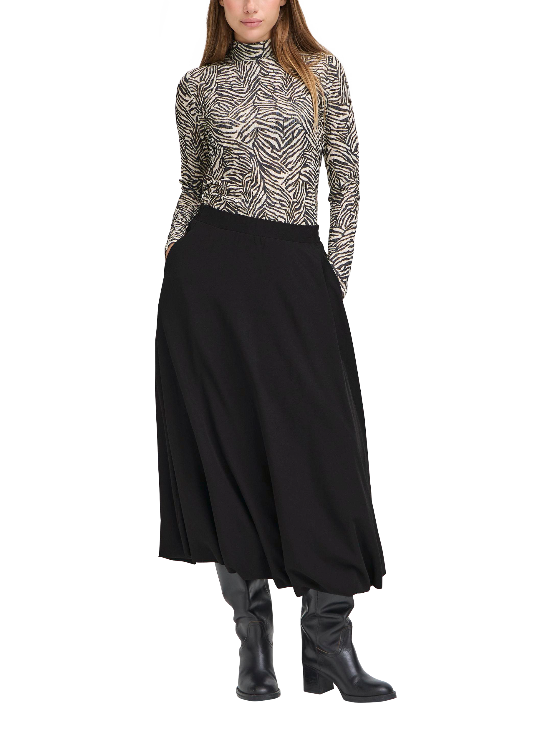 Product image 3 of 7, which shows ICHI Lirina Midi Skirt, Black, 10