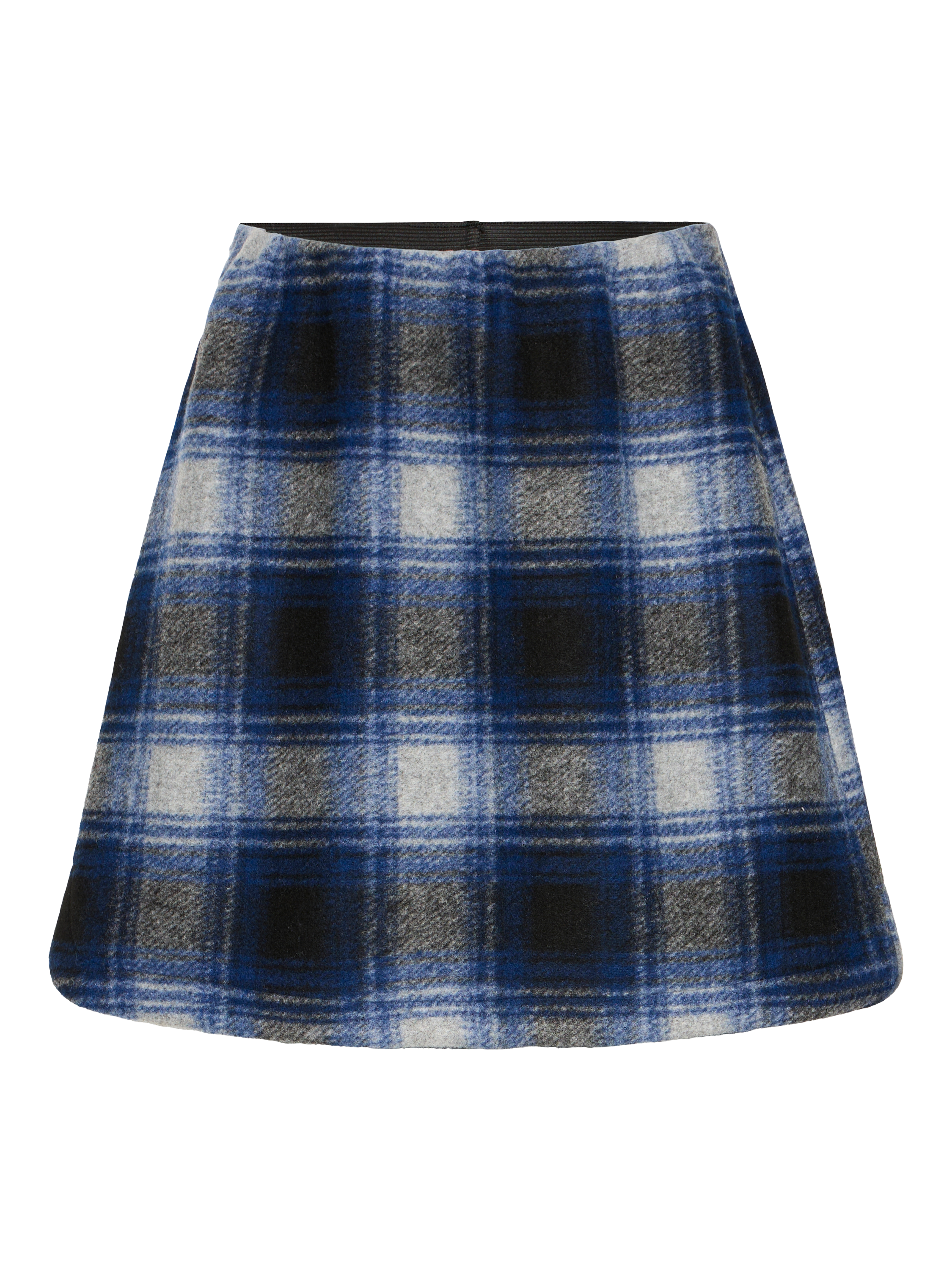 Product image 5 of 7, which shows ICHI Plaid Check Mini Skirt, Navy/Peony, 10