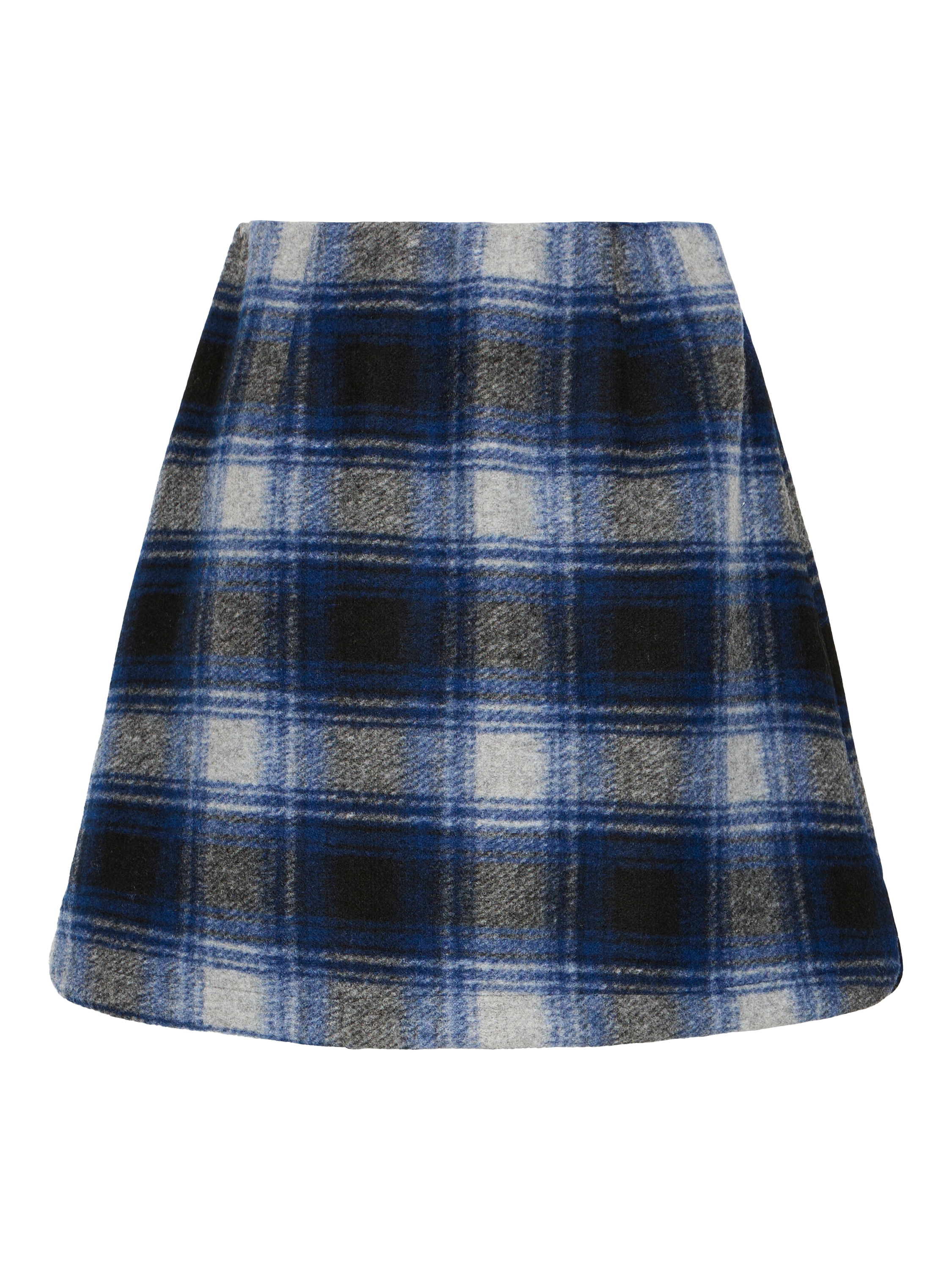 Product image 6 of 7, which shows ICHI Plaid Check Mini Skirt, Navy/Peony, 10