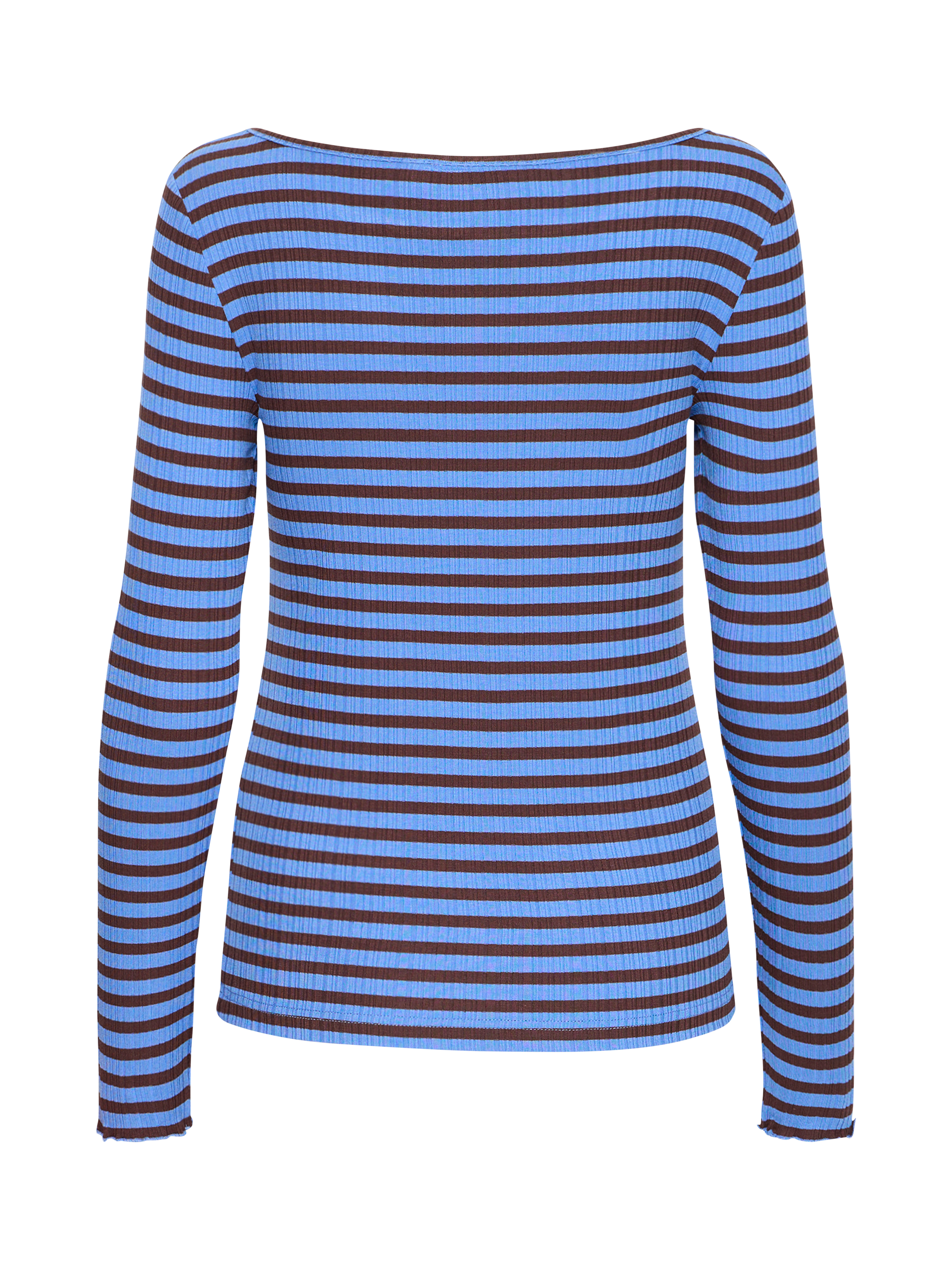 Product image 6 of 7, which shows ICHI Cella Stripe Top, Blue Yonder/Coffee, XS