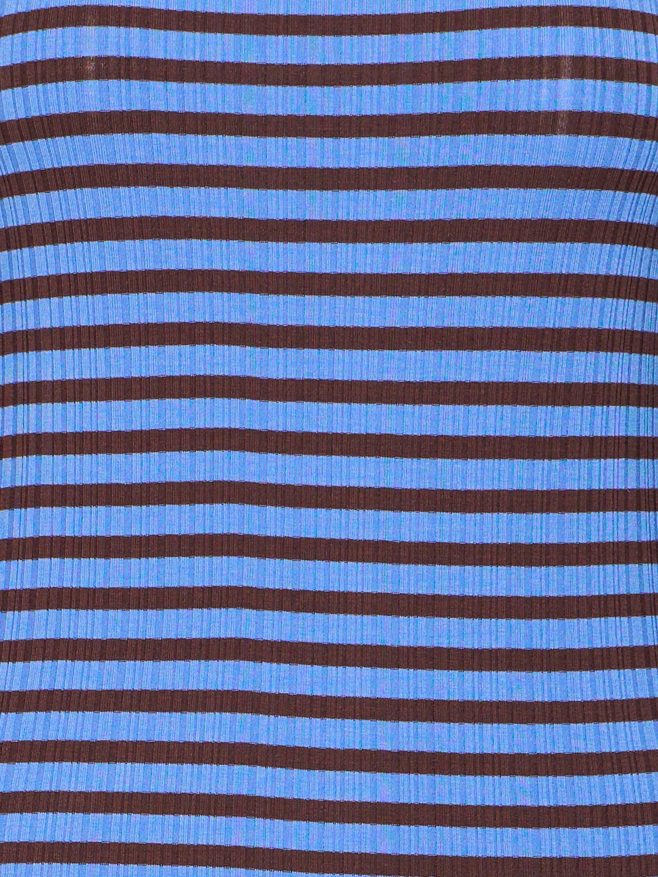 Product image 7 of 7, which shows ICHI Cella Stripe Top, Blue Yonder/Coffee, XS