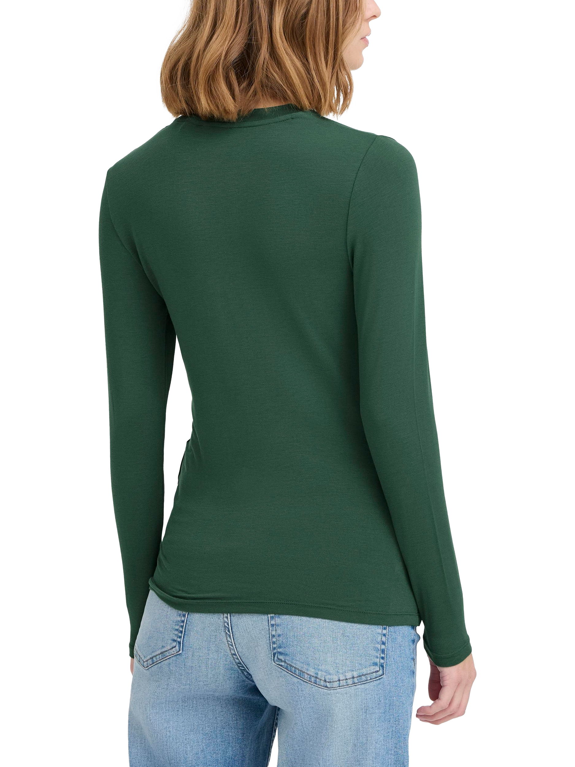 Product image 2 of 7, which shows ICHI Philuca Long Sleeve Top, Pineneedle, XS