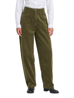 ICHI Focaro Corduroy Trousers, Dusky Green