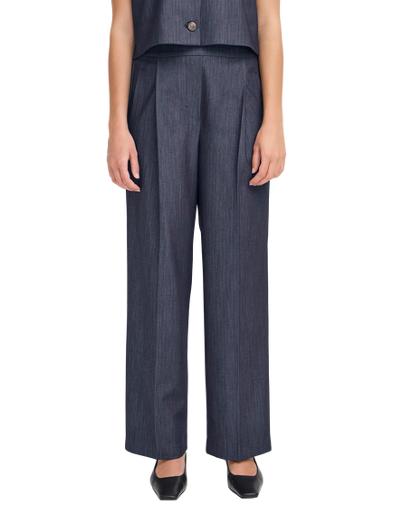 ICHI Jumi Straight Trousers, Dark Blue, Dark Blue