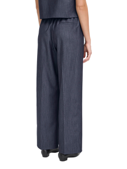 ICHI Jumi Straight Trousers, Dark Blue - view 2, Dark Blue