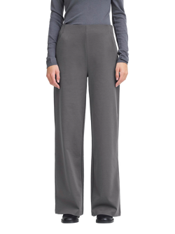 ICHI Kate Wide Leg Tailored Trousers, Forged Iron, Forged Iron