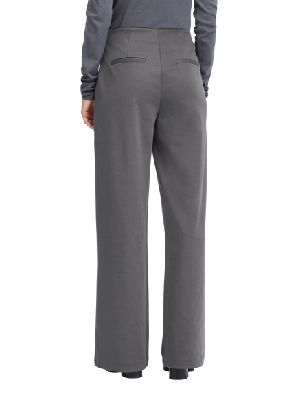 ICHI Kate Wide Leg Tailored Trousers, Forged Iron - view 2, Forged Iron