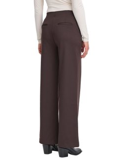 ICHI Kate Wide Leg Tailored Trousers - view 2, Chocolate Torte