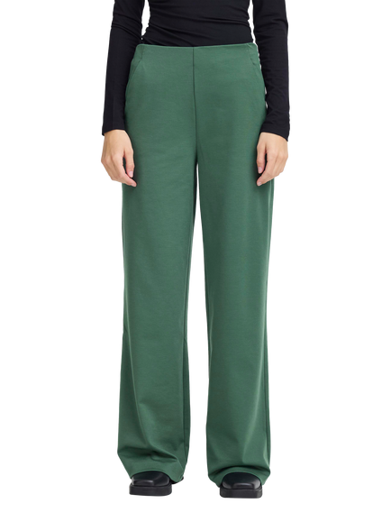 ICHI Kate Wide Leg Tailored Trousers, Pineneedle