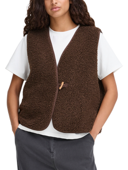 ICHI Gozima Knit Waistcoat, Coffee Bean, Coffee Bean