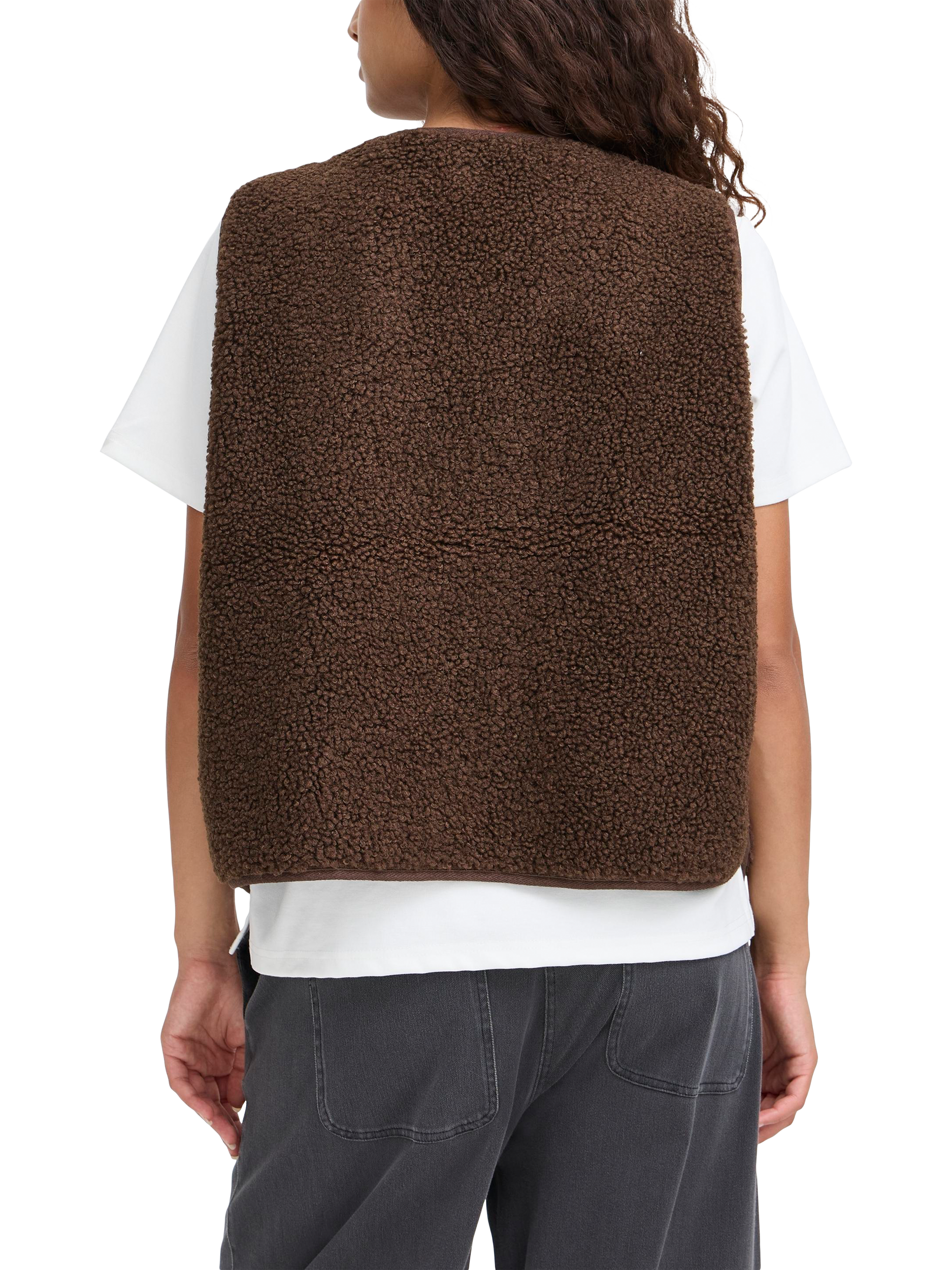 Product image 2 of 7, which shows ICHI Gozima Knit Waistcoat, Coffee Bean, 12
