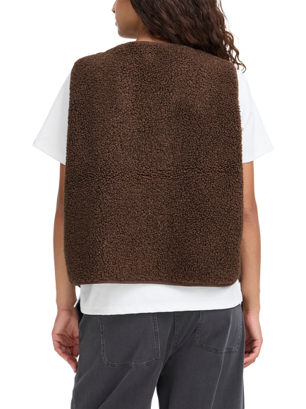 ICHI Gozima Knit Waistcoat, Coffee Bean - view 2, Coffee Bean
